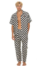 Retro UNISEX COTTON LUXE POPLIN RELAXED PANT - VINTAGE BLACK CHECKERED