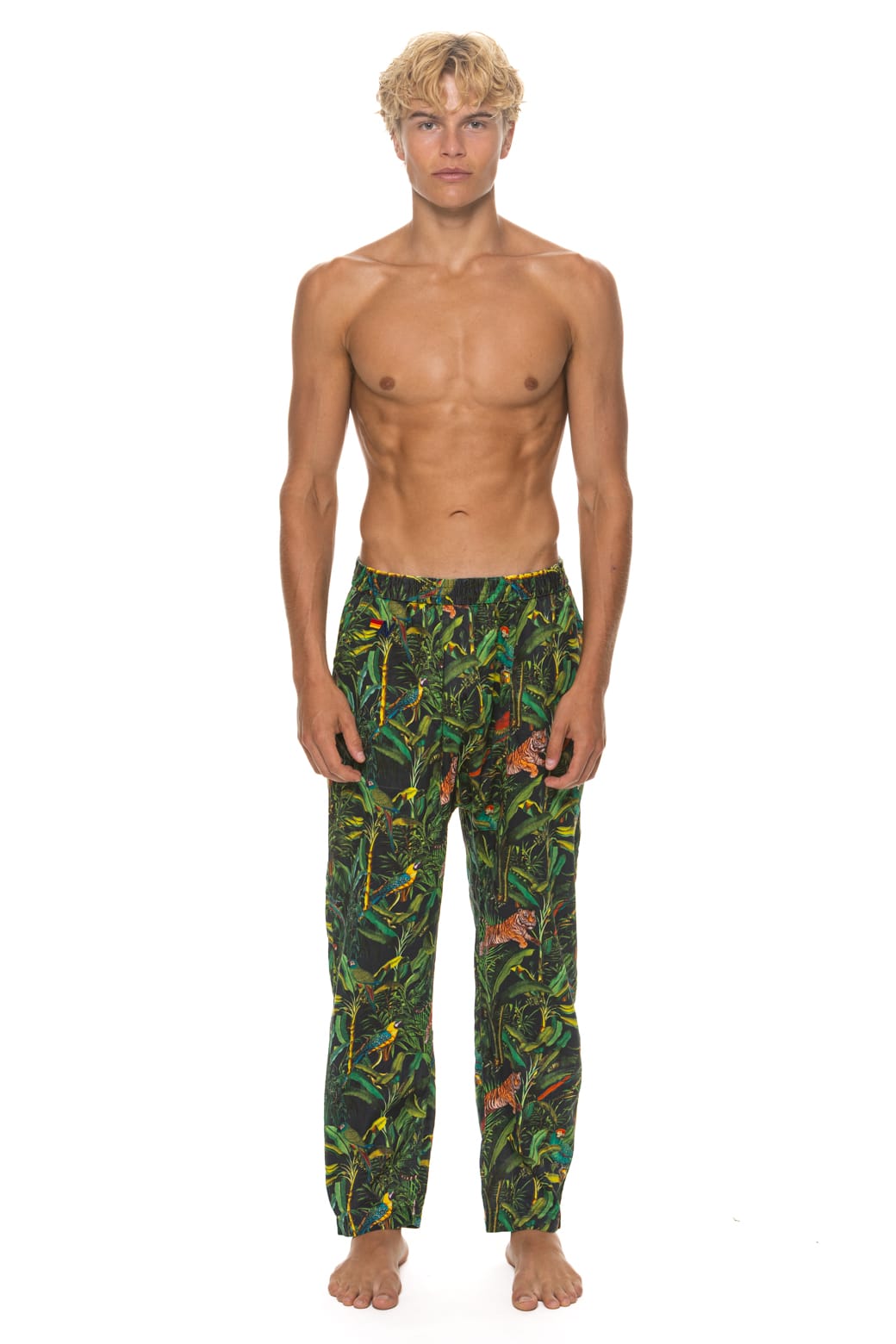 Retro UNISEX COTTON LUXE POPLIN RELAXED PANT - VINTAGE BLACK JUNGLE
