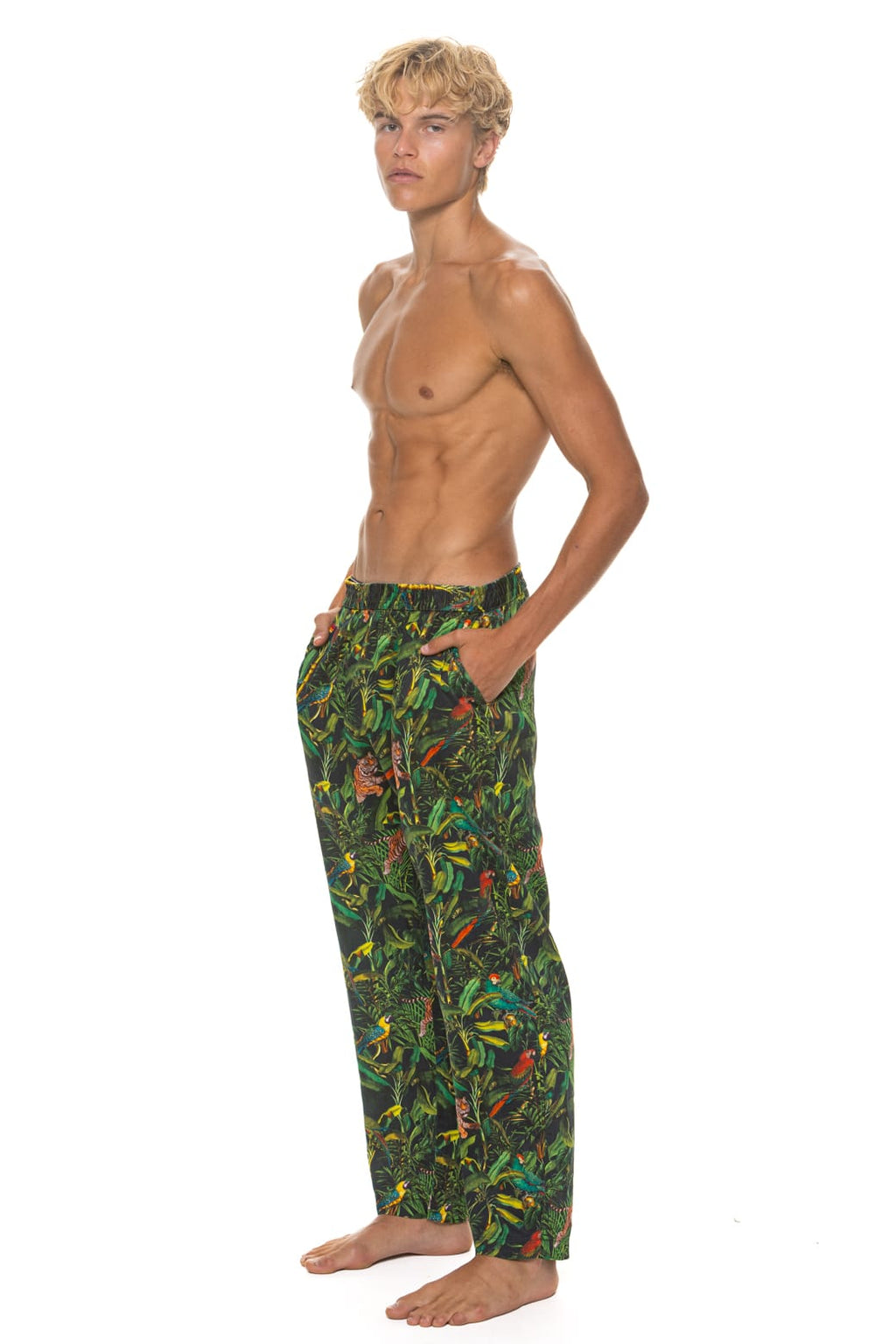 Retro UNISEX COTTON LUXE POPLIN RELAXED PANT - VINTAGE BLACK JUNGLE