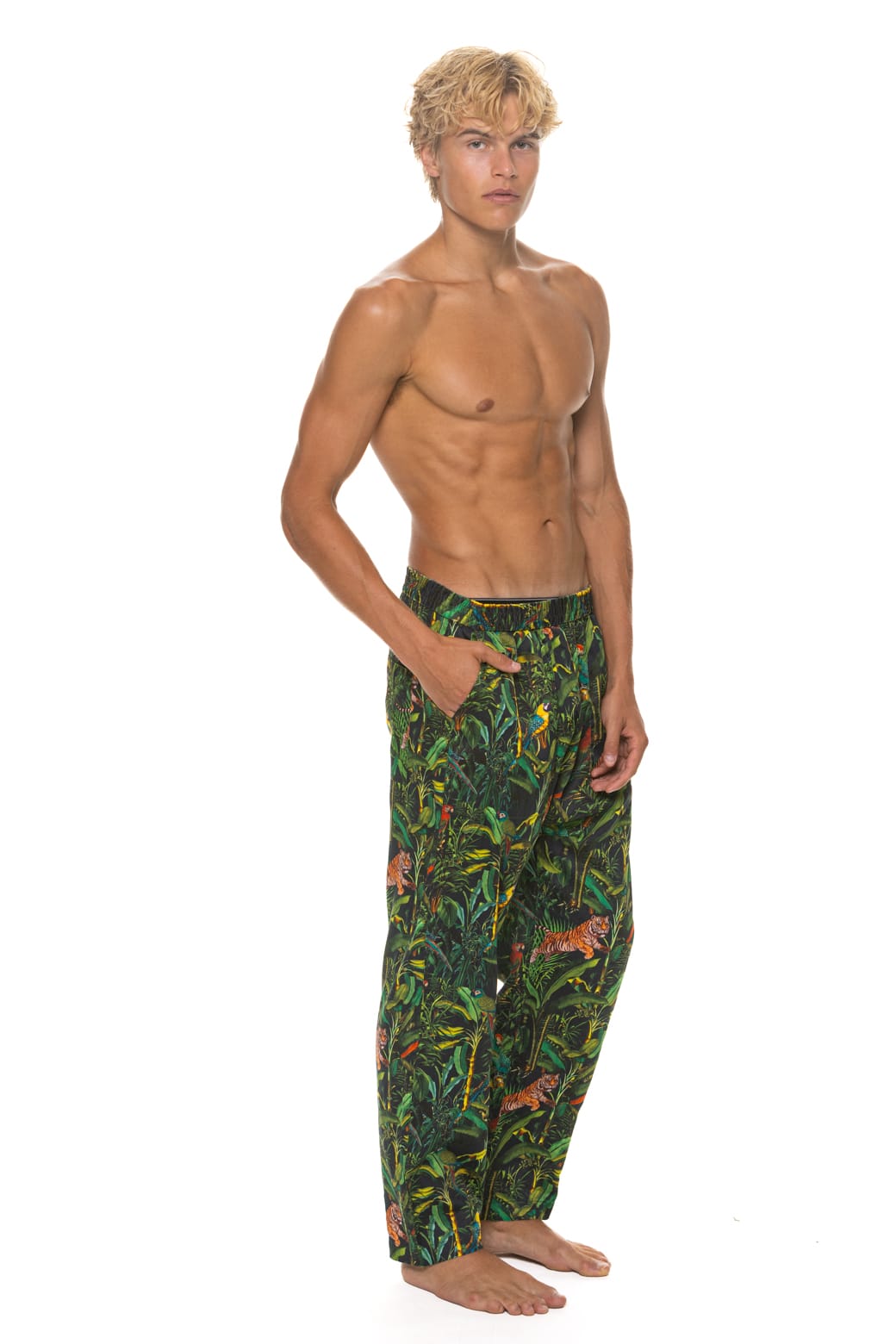 Retro UNISEX COTTON LUXE POPLIN RELAXED PANT - VINTAGE BLACK JUNGLE