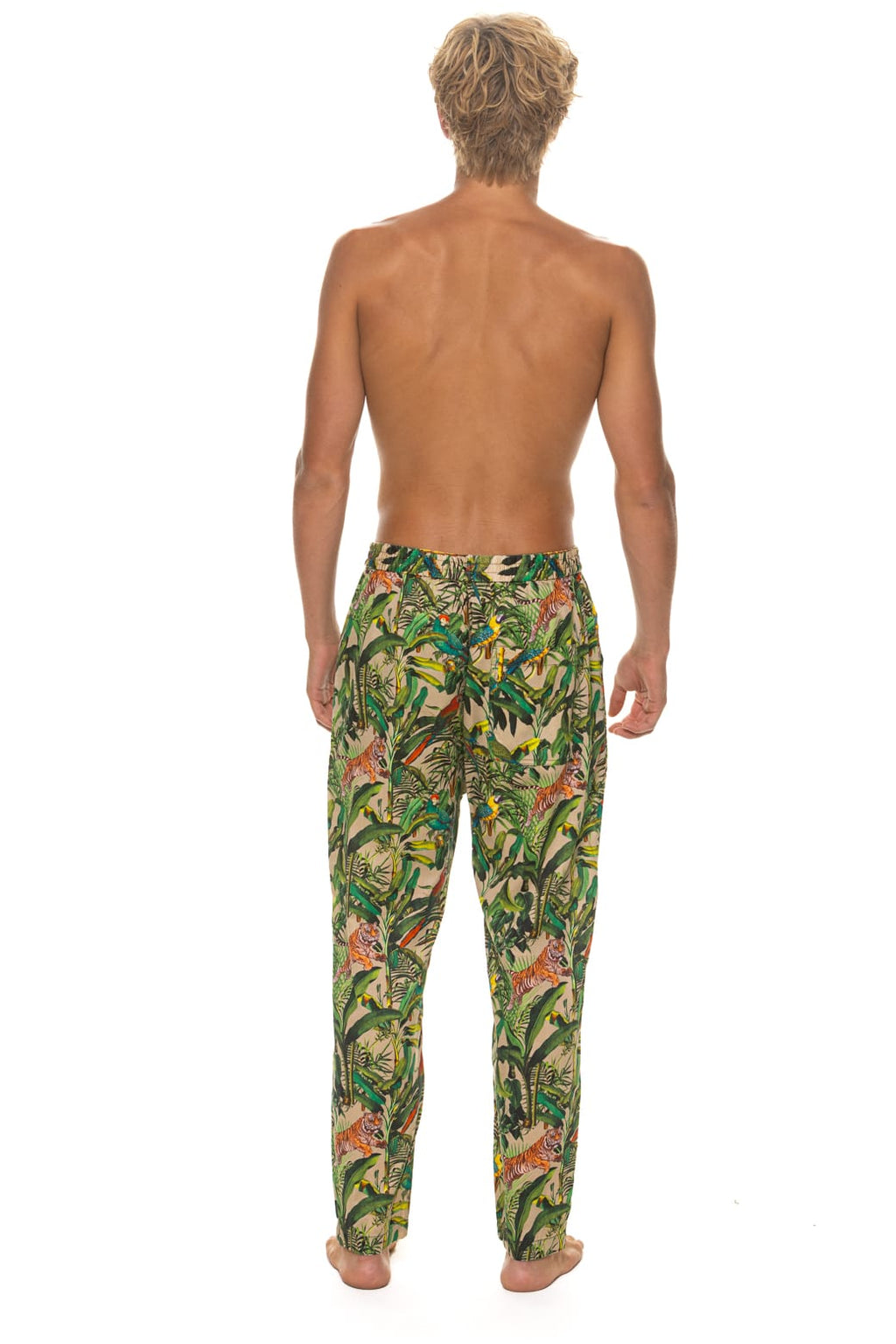 Retro UNISEX COTTON LUXE POPLIN RELAXED PANT - VINTAGE WHITE JUNGLE