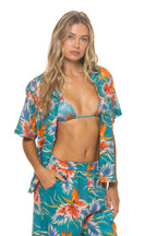 Retro UNISEX COTTON LUXE POPLIN RESORT SHIRT - BLUE HAWAII