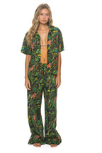 Retro WOMENS COTTON LUXE POPLIN WIDE LEG PANT - VINTAGE BLACK JUNGLE