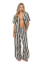 Retro WOMENS COTTON LUXE POPLIN WIDE LEG PANT - VINTAGE BLACK STRIPE