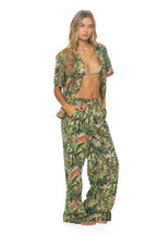Retro WOMENS COTTON LUXE POPLIN WIDE LEG PANT - VINTAGE WHITE JUNGLE
