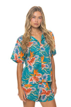 Retro WOMENS COTTON LUXE POPLIN SHORT - BLUE HAWAII