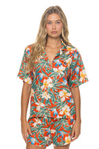 Retro WOMENS COTTON LUXE POPLIN SHORT - RED KAUAI