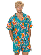 Retro MENS COTTON LUXE POPLIN RELAXED SHORT - BLUE HAWAII