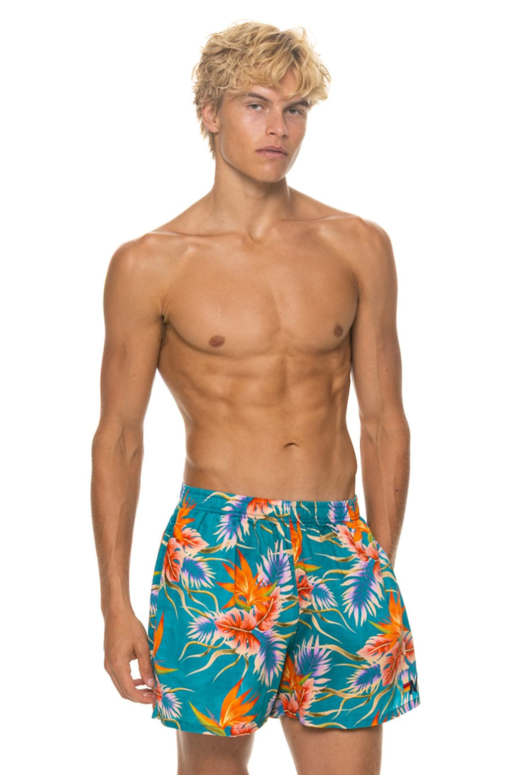 Retro MENS COTTON LUXE POPLIN RELAXED SHORT - BLUE HAWAII