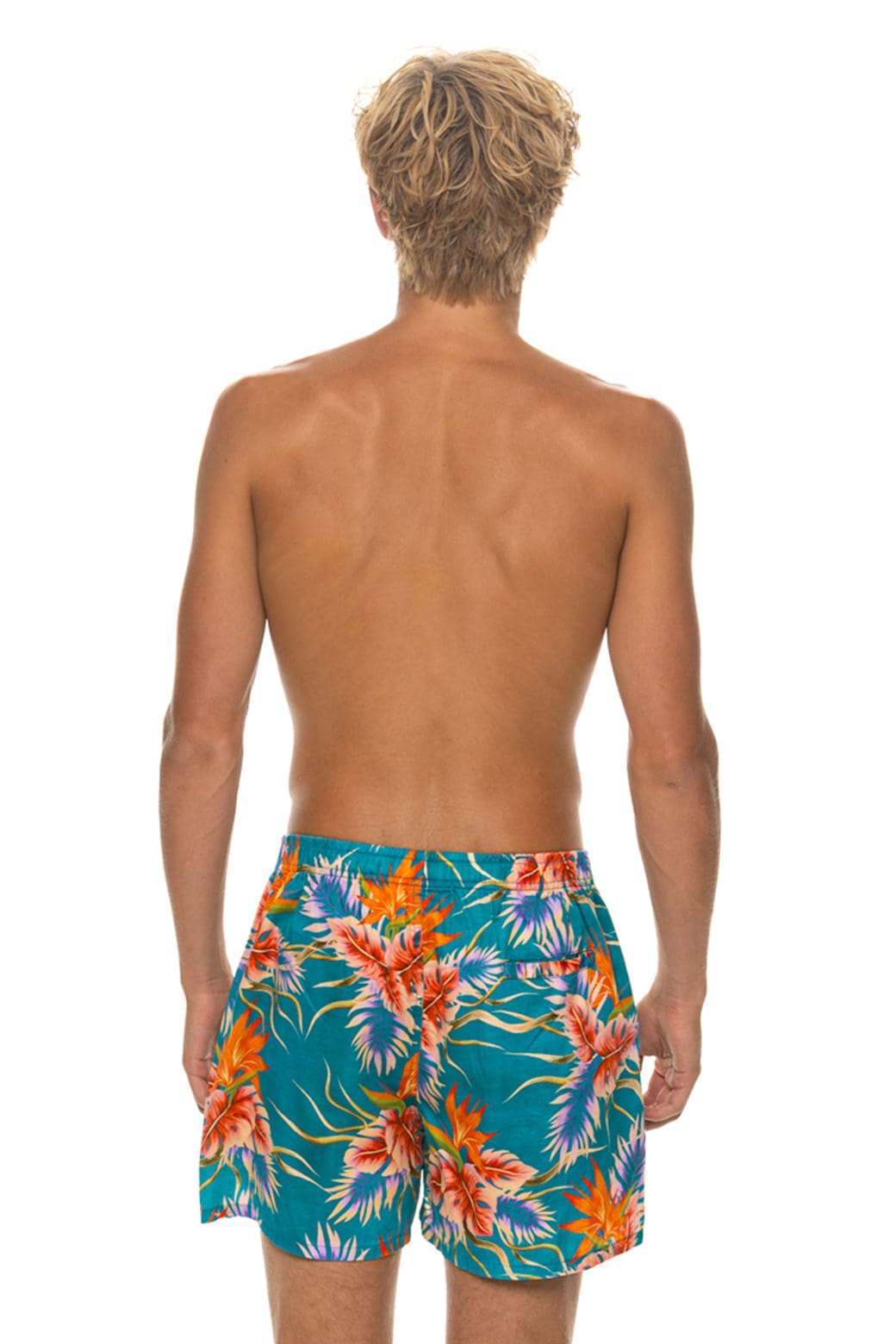 Retro MENS COTTON LUXE POPLIN RELAXED SHORT - BLUE HAWAII
