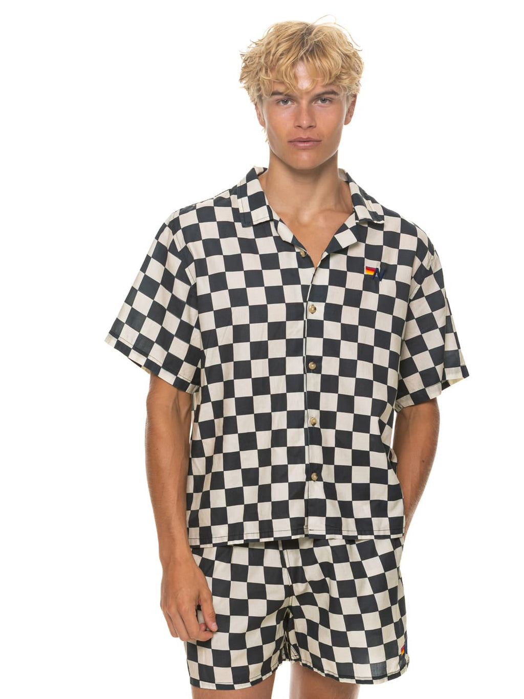 Retro MENS COTTON LUXE POPLIN RELAXED SHORT - VINTAGE BLACK CHECK