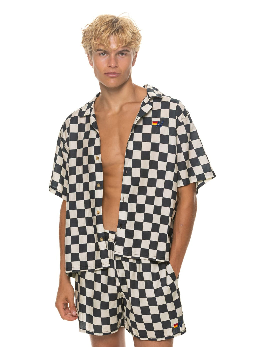 Retro MENS COTTON LUXE POPLIN RELAXED SHORT - VINTAGE BLACK CHECK