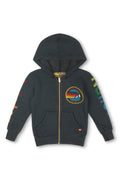 Retro KIDS AVIATOR NATION MALIBU ZIP HOODIE - CHARCOAL