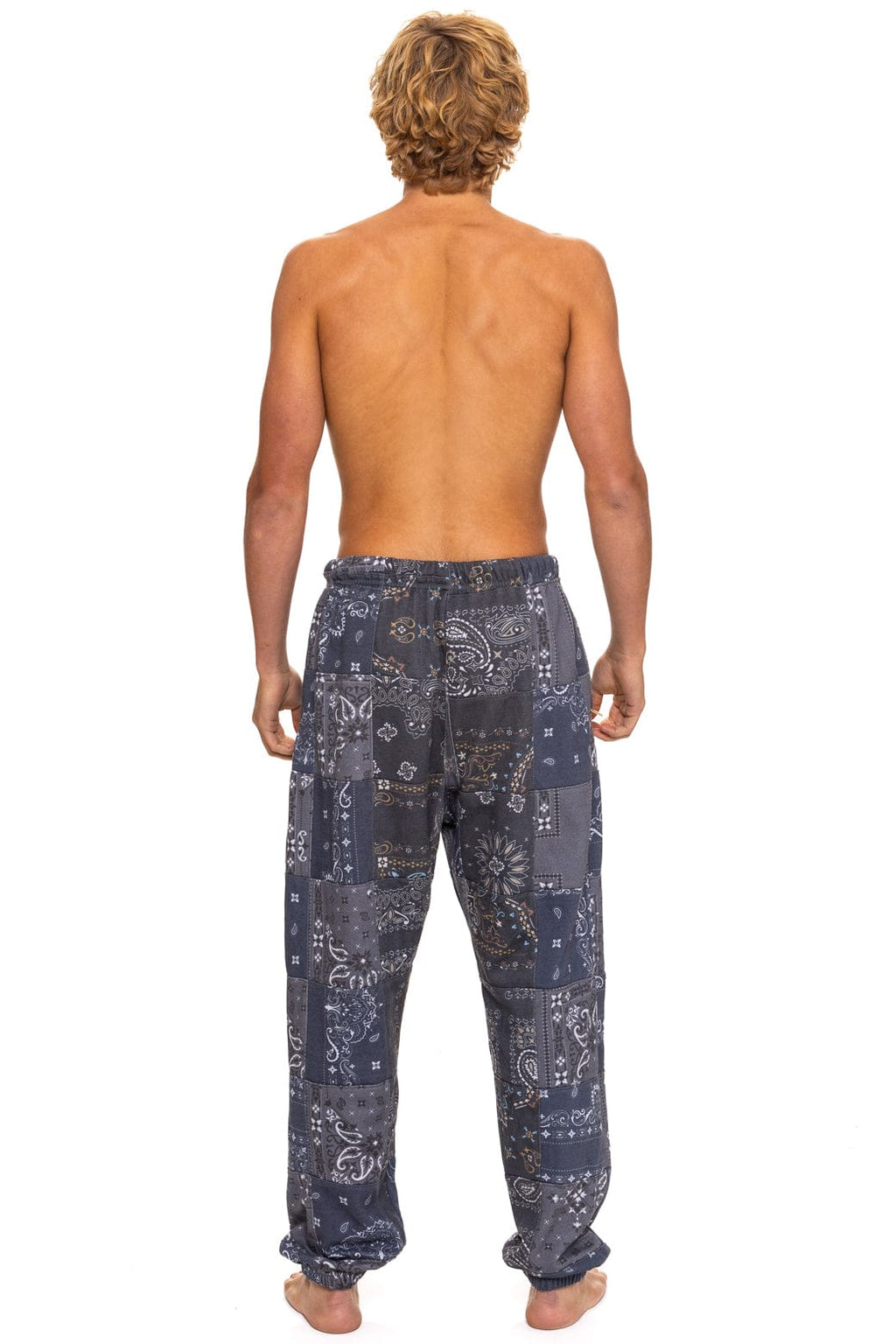 Retro BANDANA QUILTED SWEATPANTS - CHARCOAL