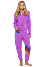 Retro ALL SEASONS CIRCLE ZIP HOODIE - NEON PURPLE