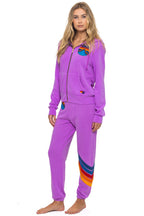 Retro ALL SEASONS CIRCLE ZIP HOODIE - NEON PURPLE