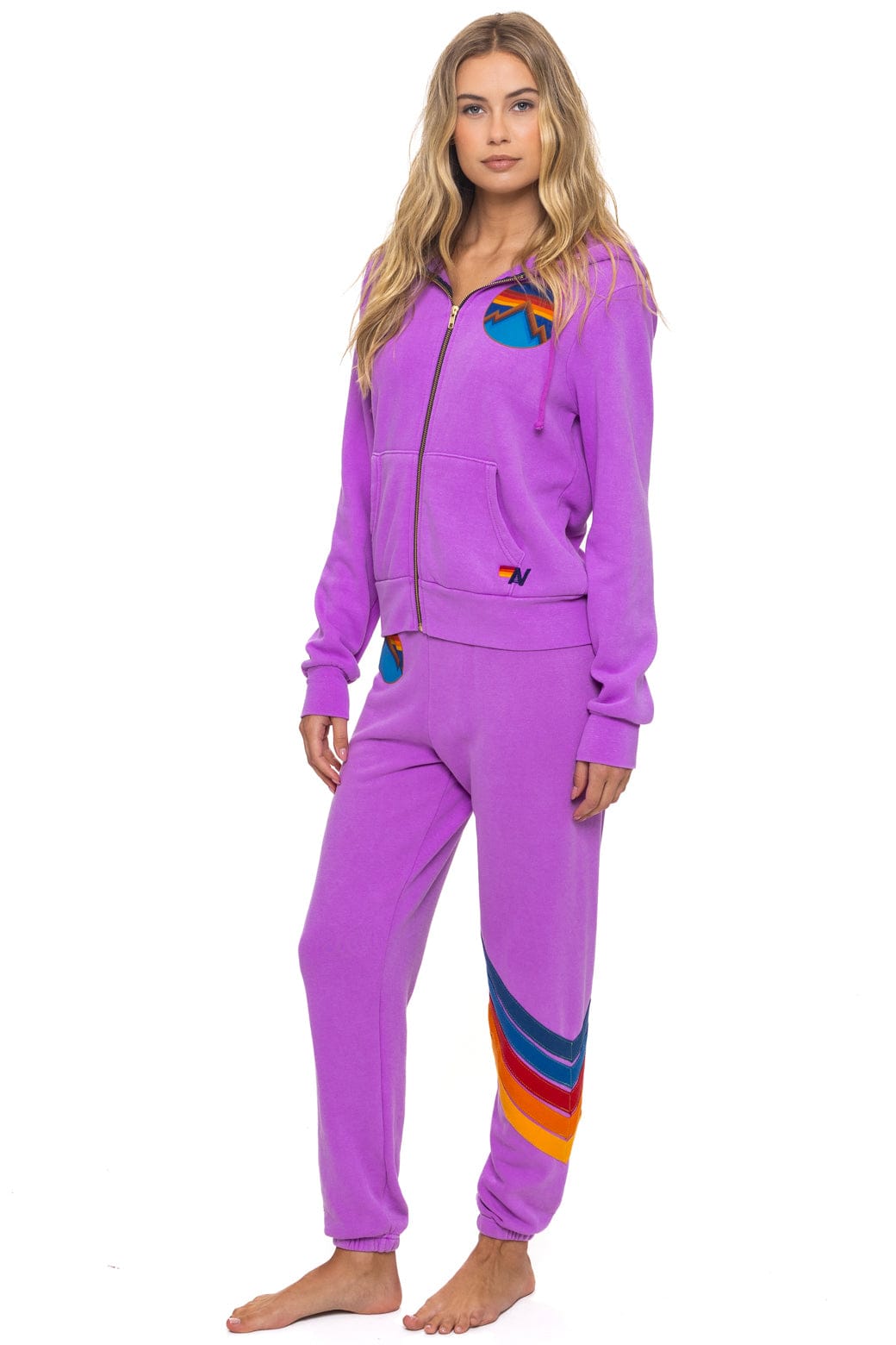 Retro ALL SEASONS CIRCLE ZIP HOODIE - NEON PURPLE