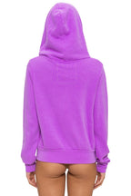 Retro ALL SEASONS CIRCLE ZIP HOODIE - NEON PURPLE