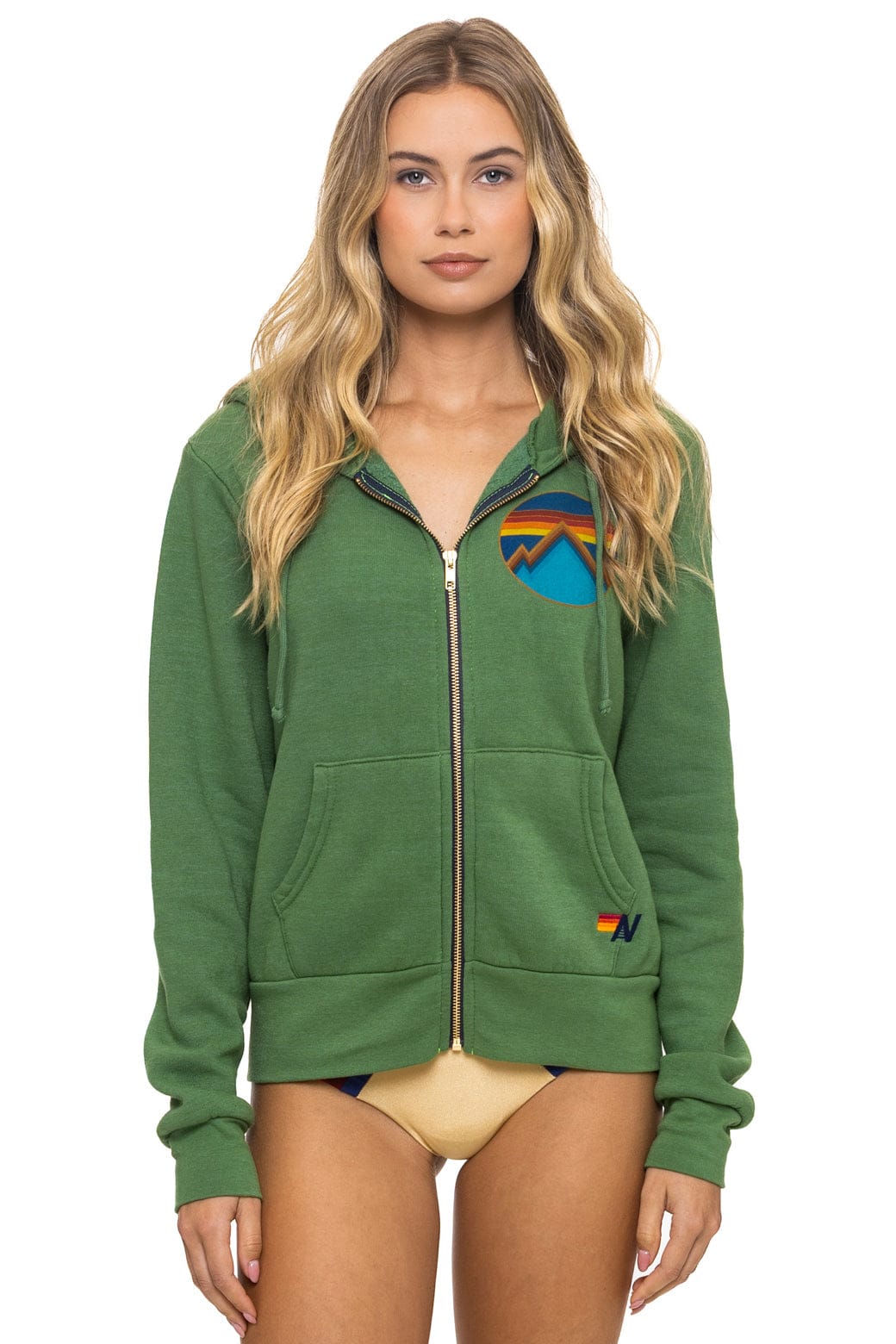 Retro ALL SEASONS CIRCLE ZIP HOODIE - PALM