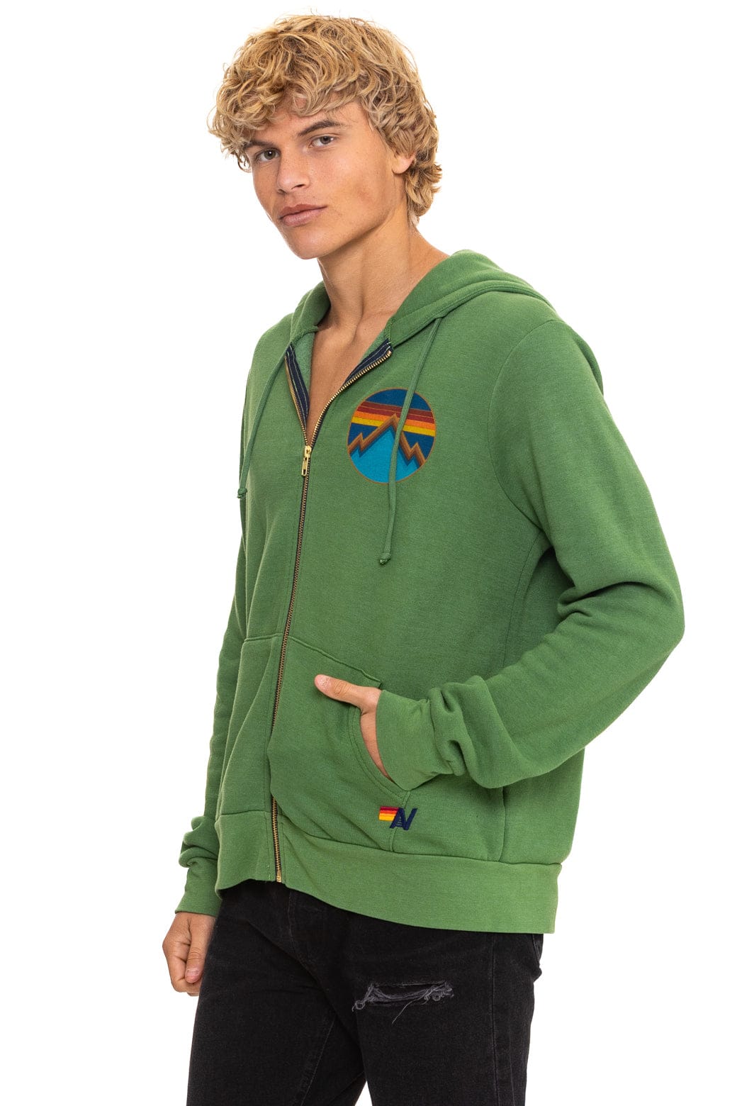 Retro ALL SEASONS CIRCLE ZIP HOODIE - PALM