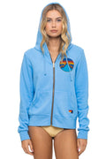 Retro ALL SEASONS CIRCLE ZIP HOODIE - SKY