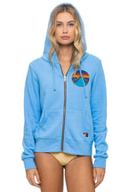 Retro ALL SEASONS CIRCLE ZIP HOODIE - SKY