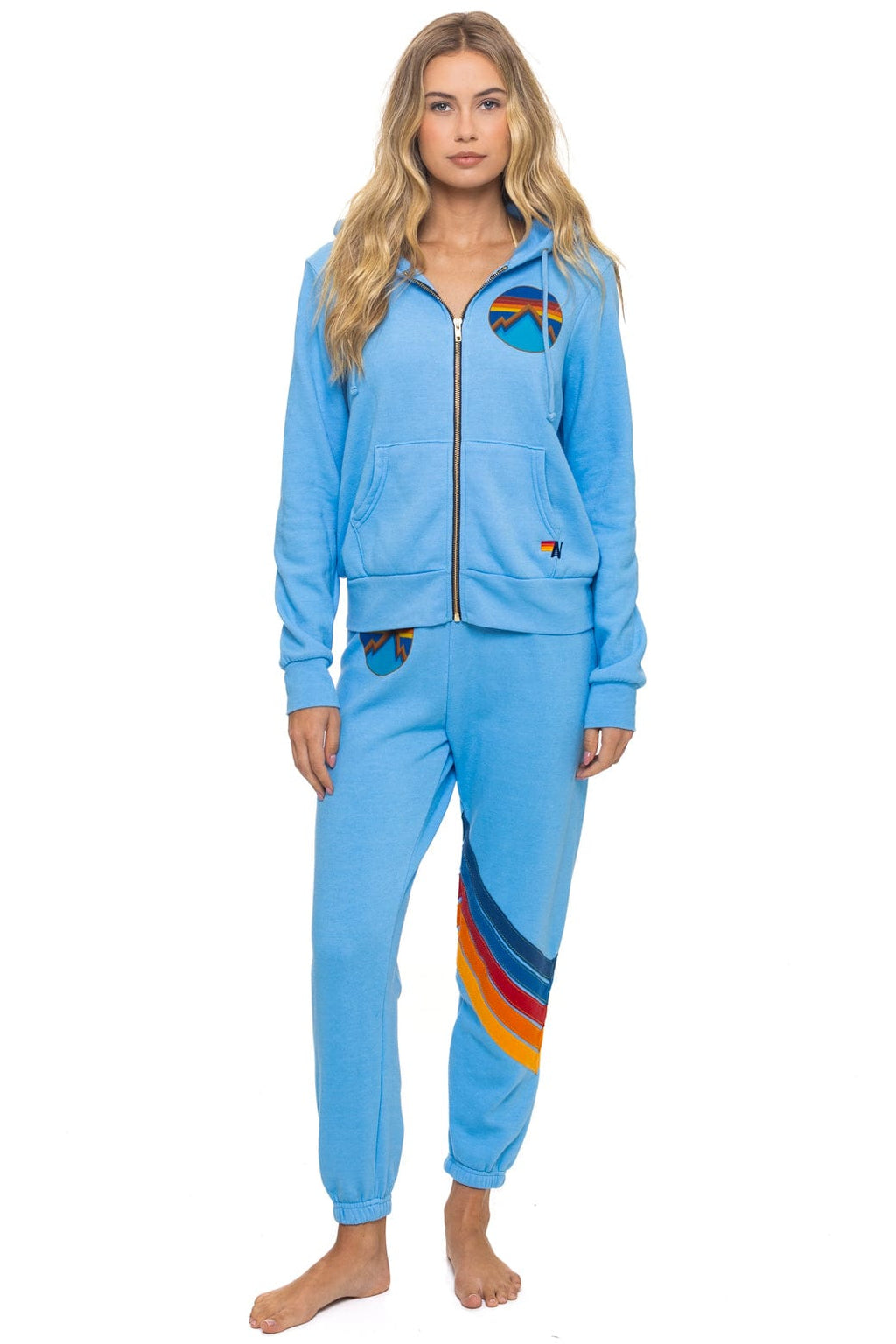 Retro ALL SEASONS CIRCLE ZIP HOODIE - SKY