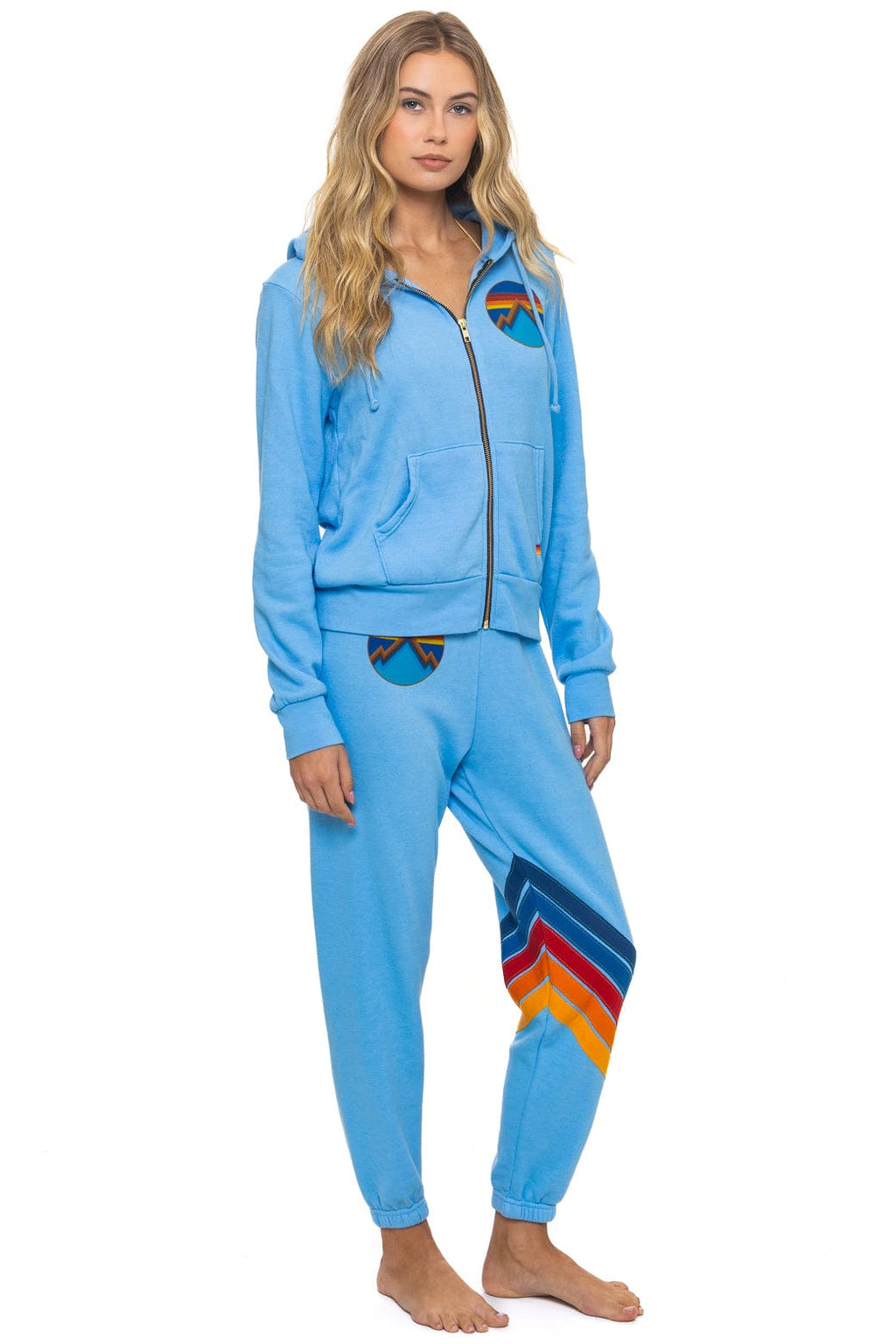 Retro ALL SEASONS CIRCLE ZIP HOODIE - SKY