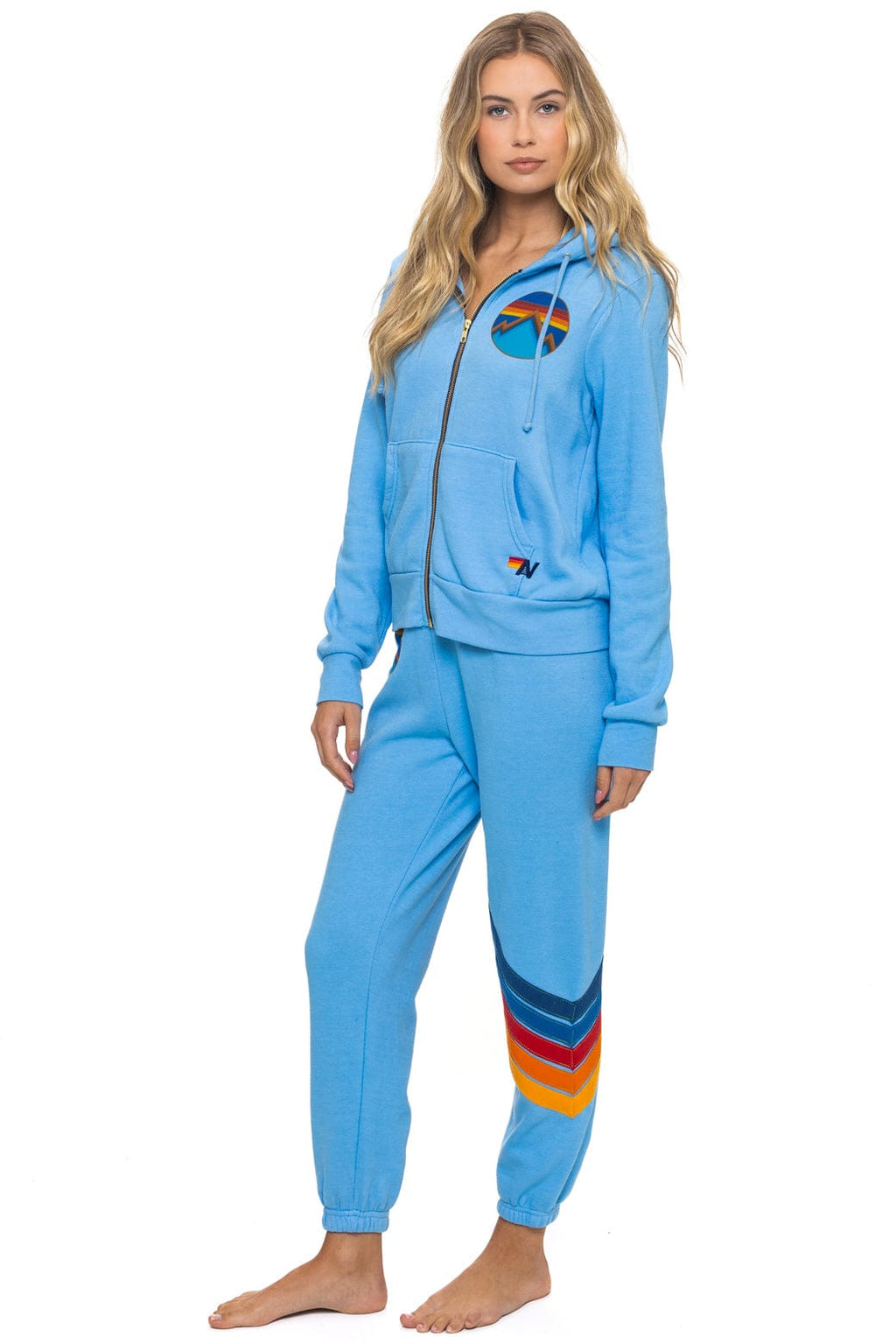 Retro ALL SEASONS CIRCLE ZIP HOODIE - SKY