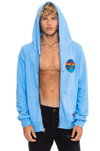 Retro ALL SEASONS CIRCLE ZIP HOODIE - SKY