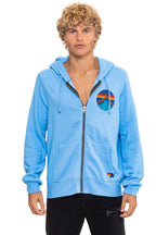Retro ALL SEASONS CIRCLE ZIP HOODIE - SKY