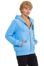 Retro ALL SEASONS CIRCLE ZIP HOODIE - SKY
