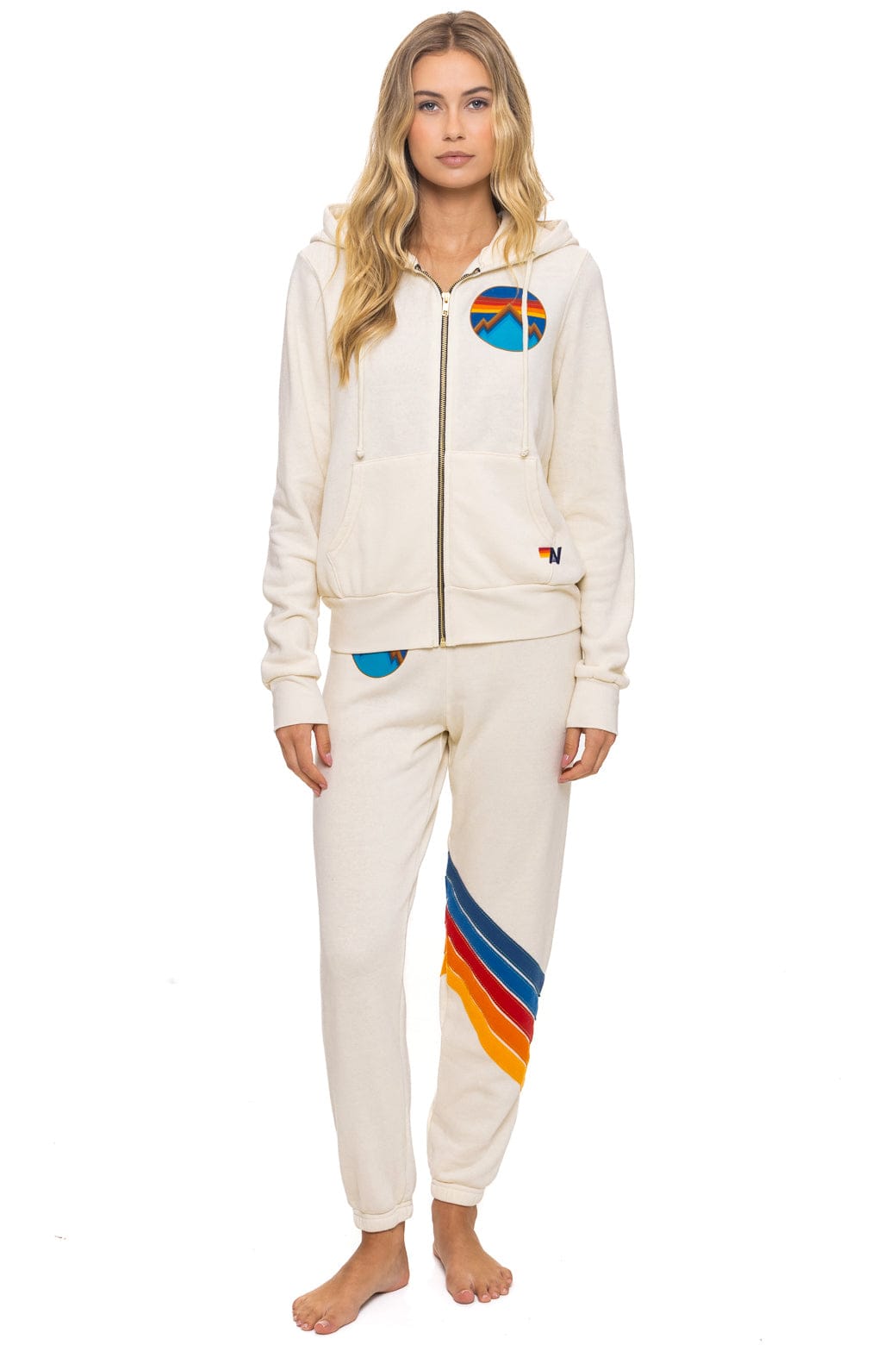 Retro ALL SEASONS CIRCLE ZIP HOODIE - VINTAGE WHITE