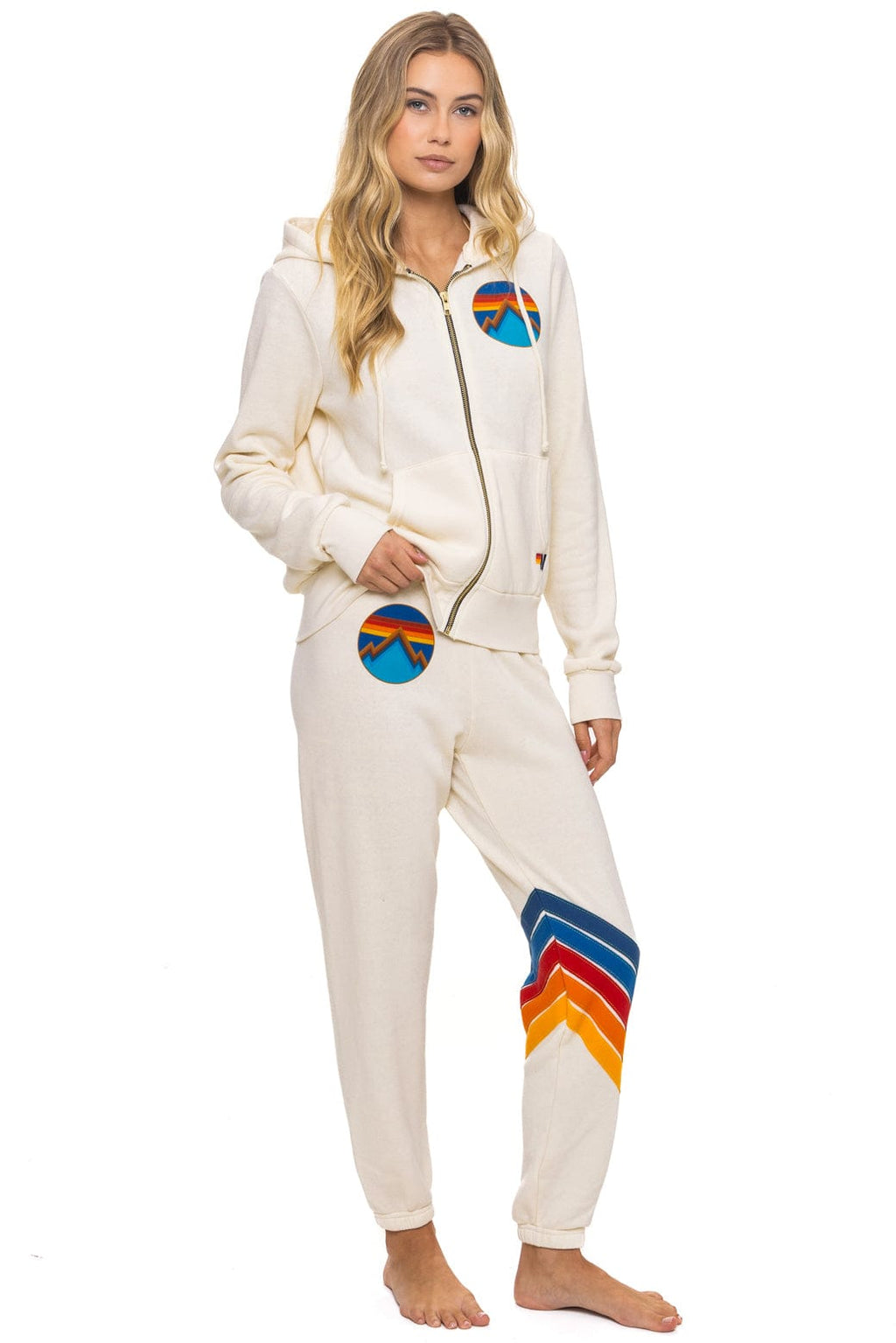 Retro ALL SEASONS CIRCLE ZIP HOODIE - VINTAGE WHITE