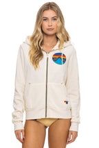 Retro ALL SEASONS CIRCLE ZIP HOODIE - VINTAGE WHITE