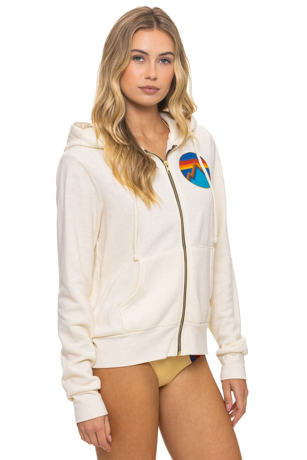 Retro ALL SEASONS CIRCLE ZIP HOODIE - VINTAGE WHITE