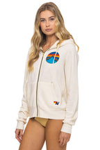 Retro ALL SEASONS CIRCLE ZIP HOODIE - VINTAGE WHITE