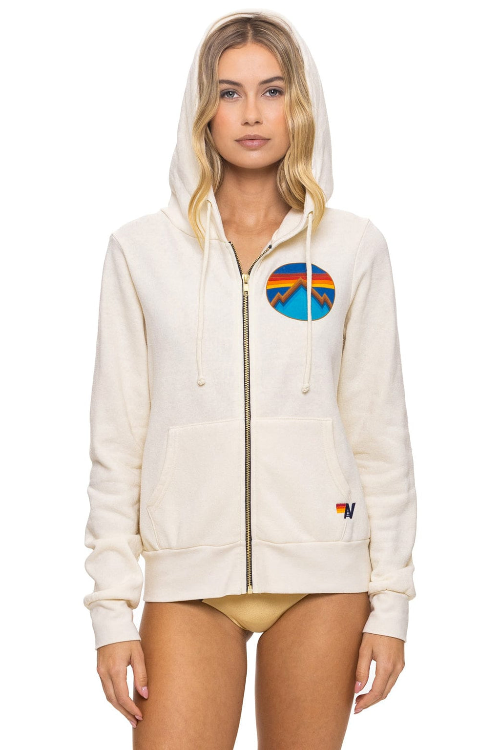 Retro ALL SEASONS CIRCLE ZIP HOODIE - VINTAGE WHITE