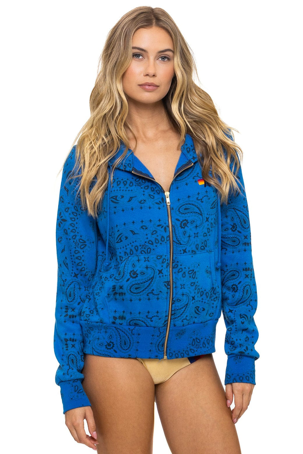 Retro BANDANA ZIP HOODIE - ADVENTURE BLUE