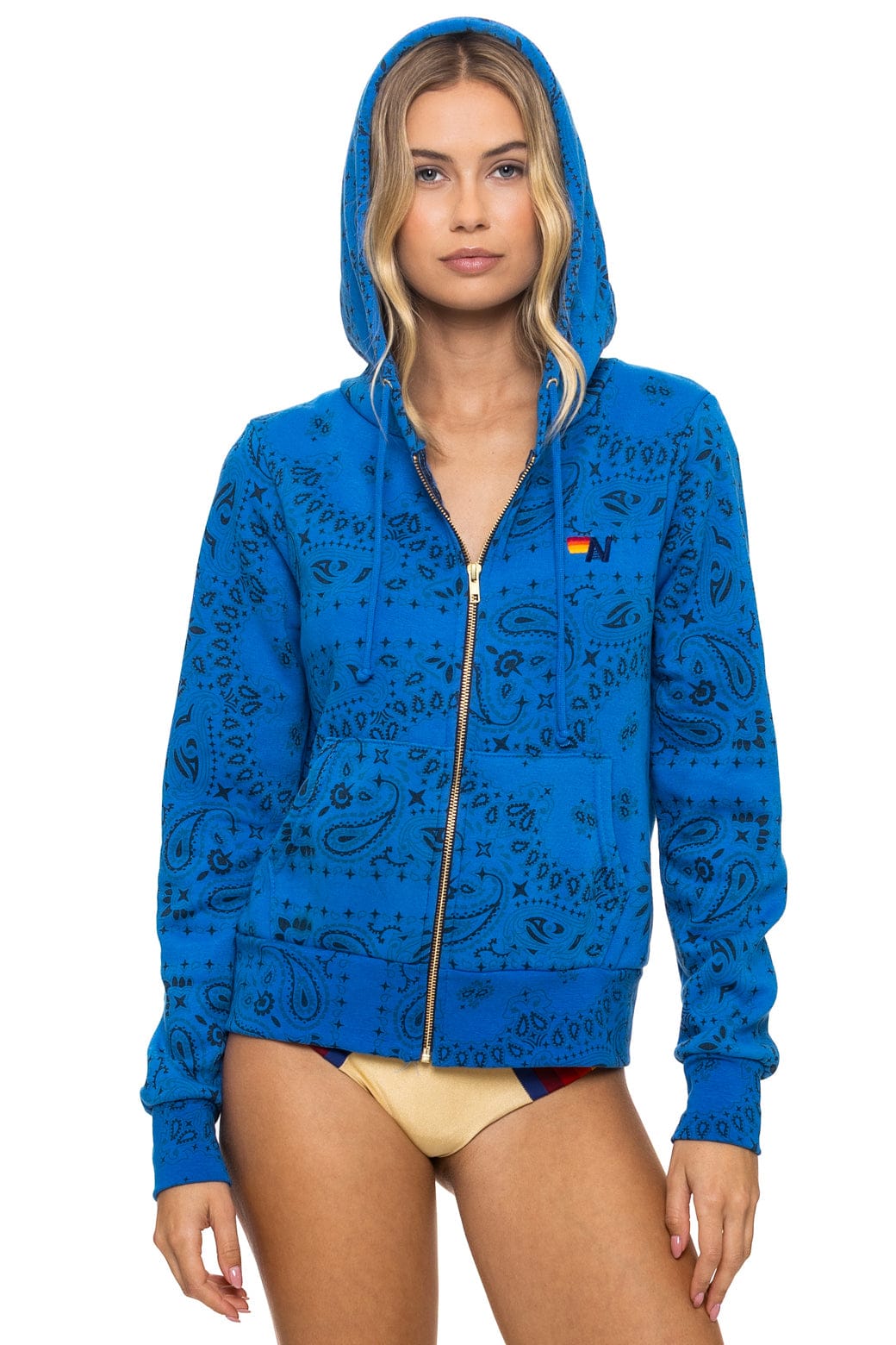 Retro BANDANA ZIP HOODIE - ADVENTURE BLUE