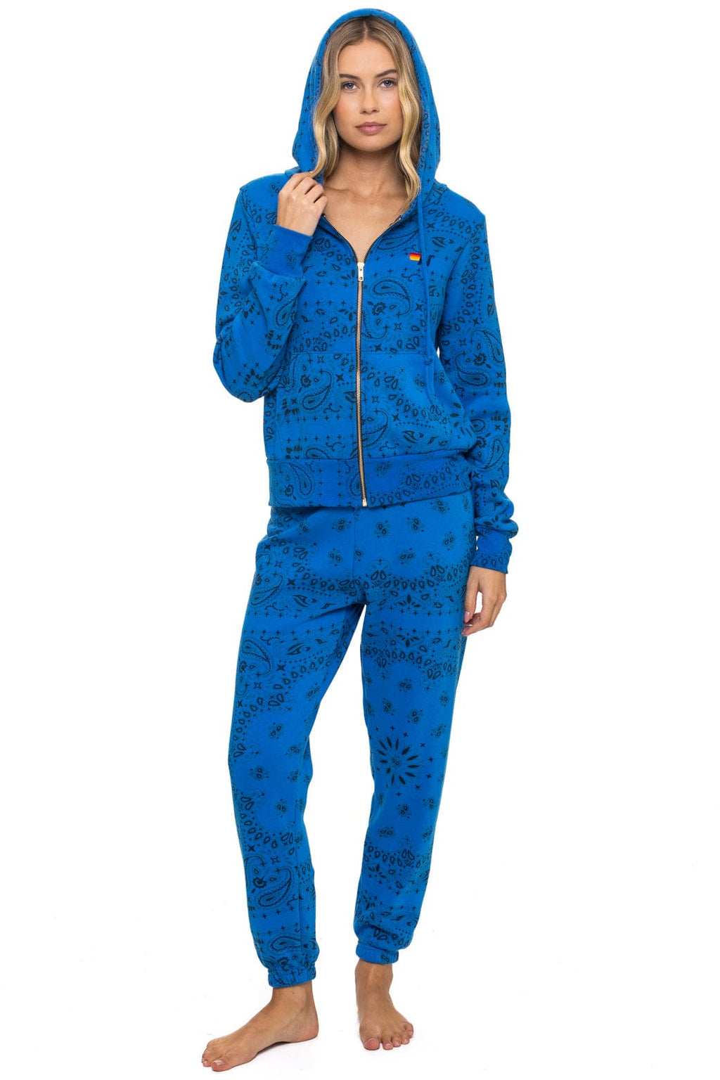 Retro BANDANA ZIP HOODIE - ADVENTURE BLUE