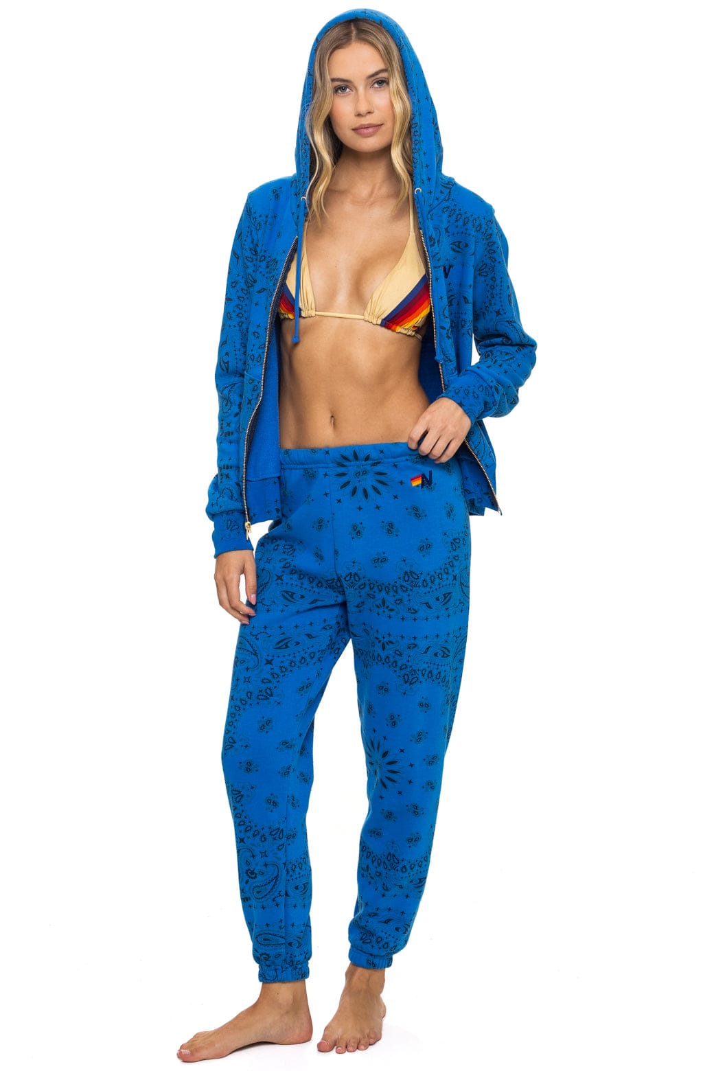 Retro BANDANA ZIP HOODIE - ADVENTURE BLUE