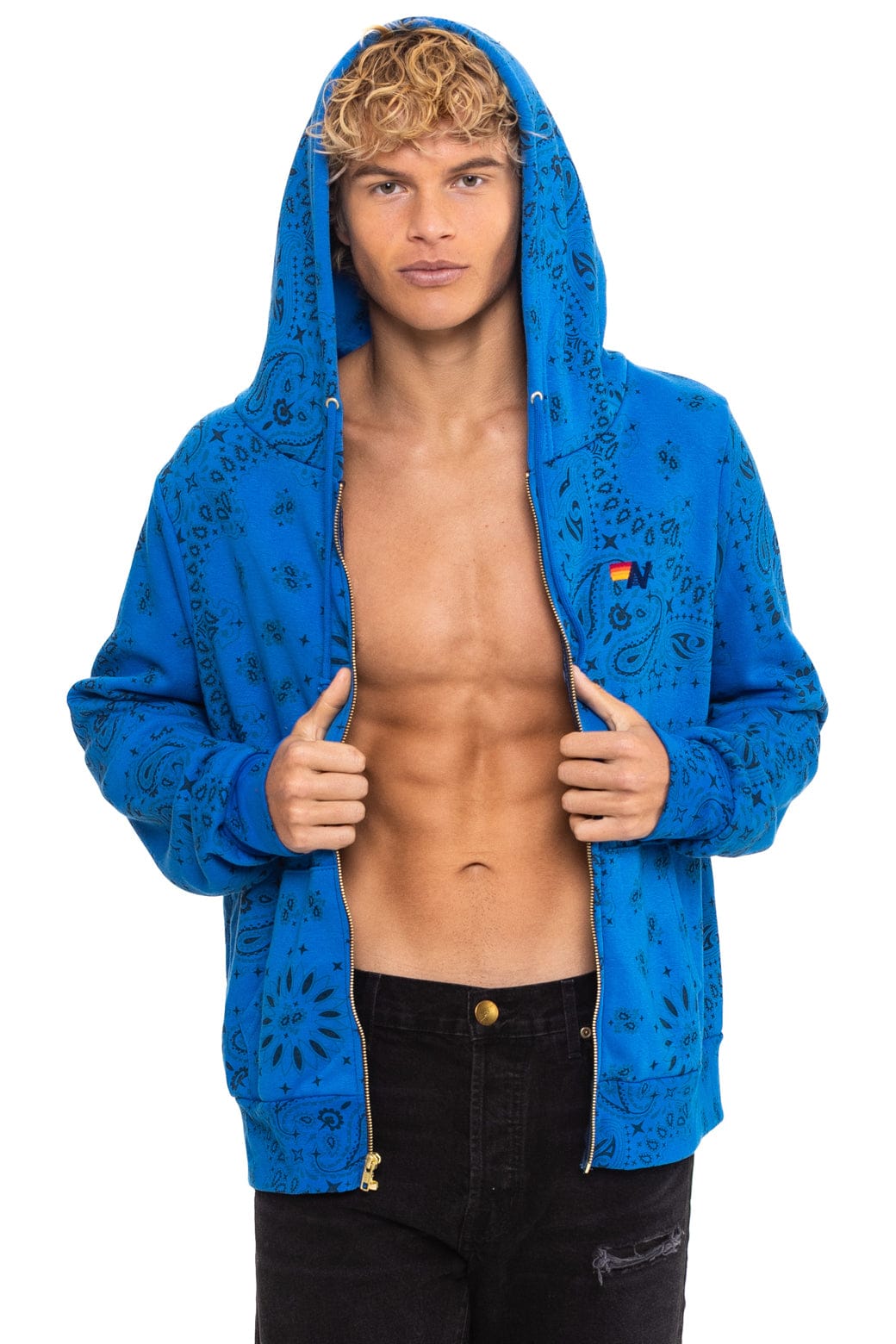 Retro BANDANA ZIP HOODIE - ADVENTURE BLUE