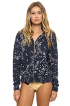 Retro BANDANA ZIP HOODIE - CHARCOAL