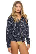 Retro BANDANA ZIP HOODIE - CHARCOAL