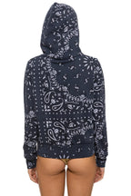 Retro BANDANA ZIP HOODIE - CHARCOAL