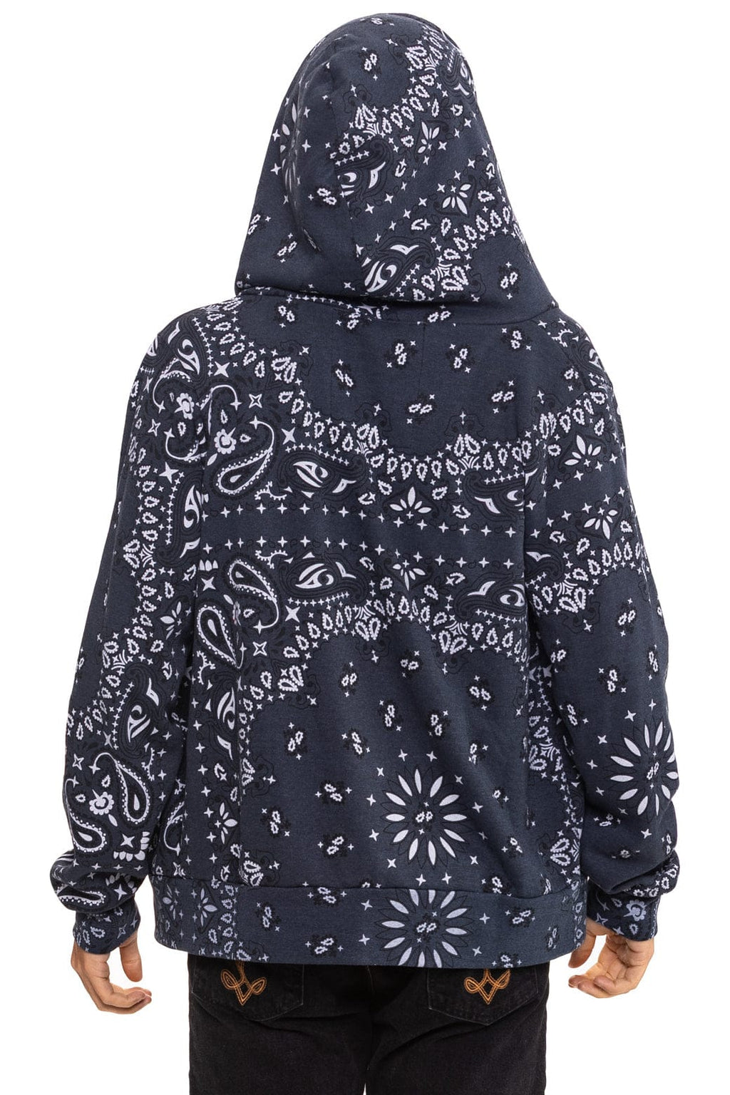 Retro BANDANA ZIP HOODIE - CHARCOAL