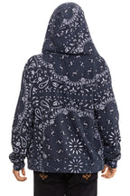 Retro BANDANA ZIP HOODIE - CHARCOAL