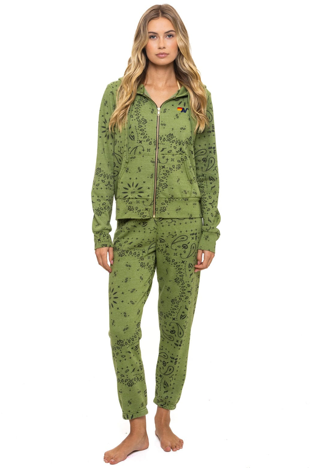 Retro BANDANA SWEATPANTS - JUNGLE GREEN