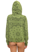 Retro BANDANA ZIP HOODIE - JUNGLE GREEN